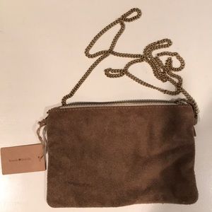 Brandy Melville Brown Suede Crossbody Bag